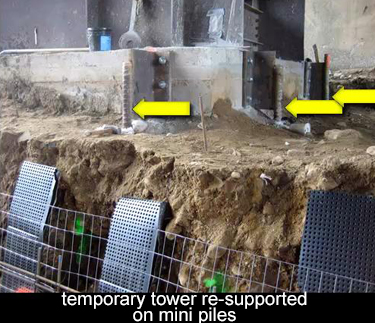 it is now safe to excavate alongside the tower